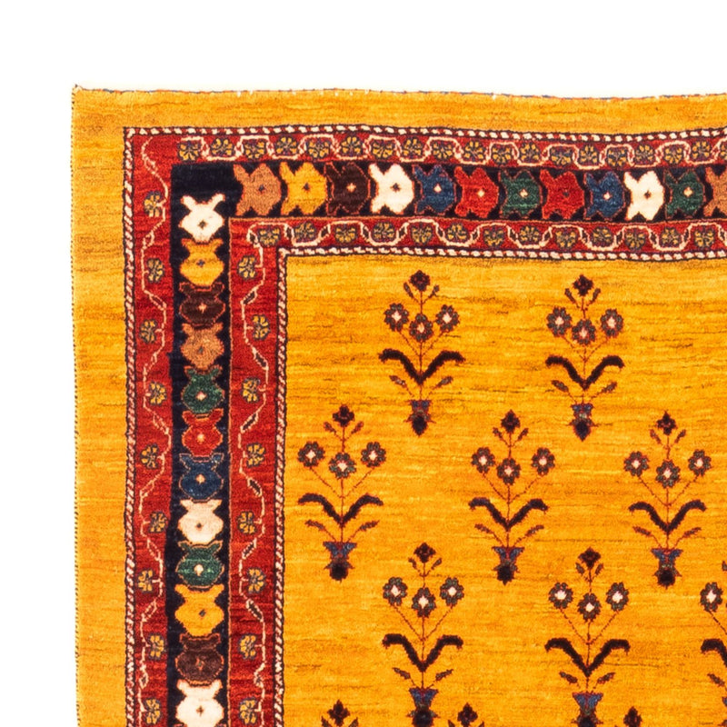 Gabbeh-tæppe - Persisk - 198 x 149 cm - guld