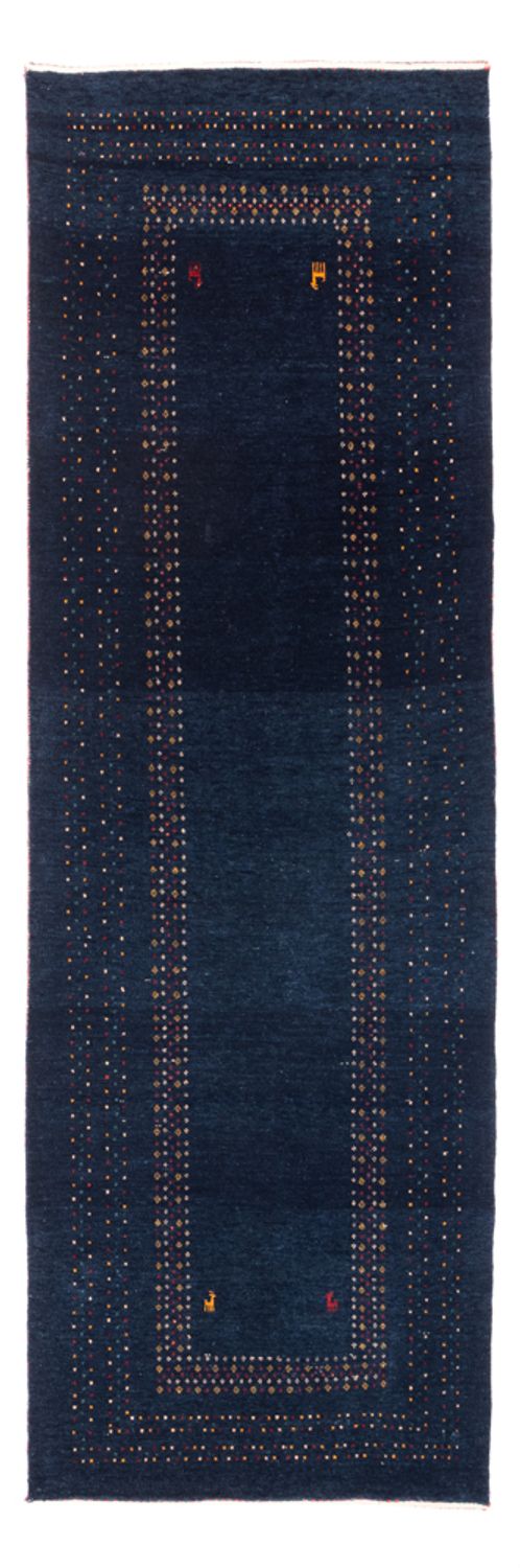 Løber Gabbeh-tæppe - Persisk - 245 x 83 cm - mørkeblå