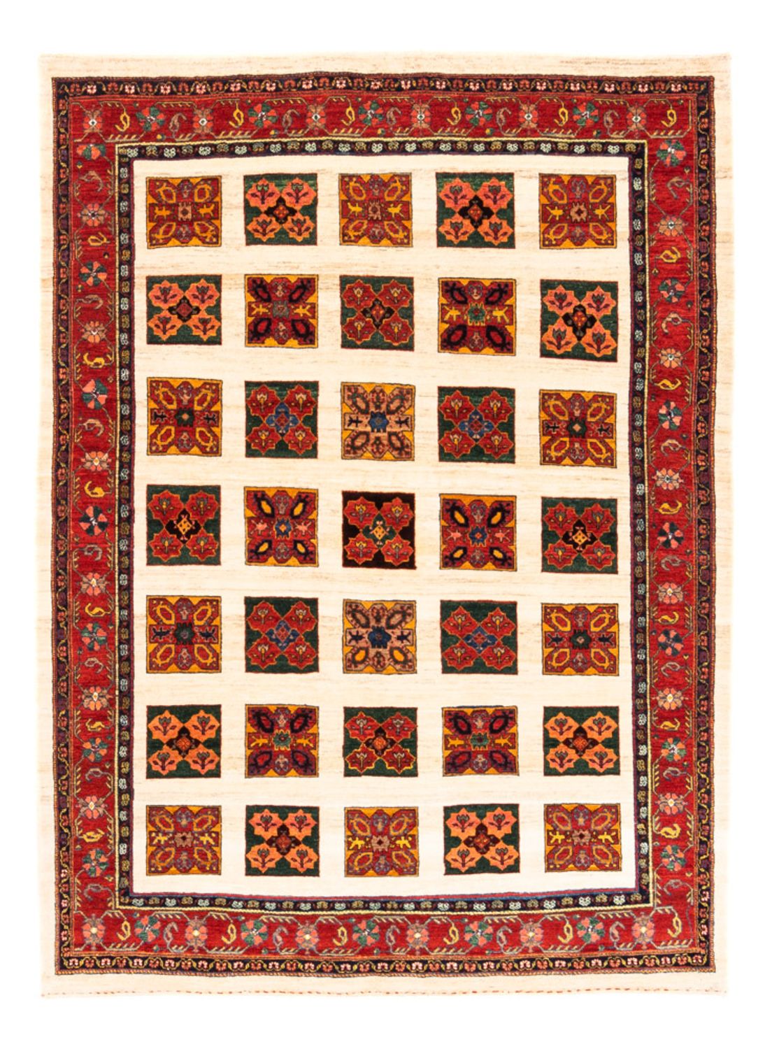 Gabbeh-tæppe - Persisk - 204 x 157 cm - creme
