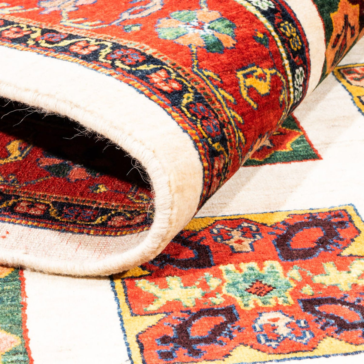 Gabbeh-tæppe - Persisk - 204 x 157 cm - creme