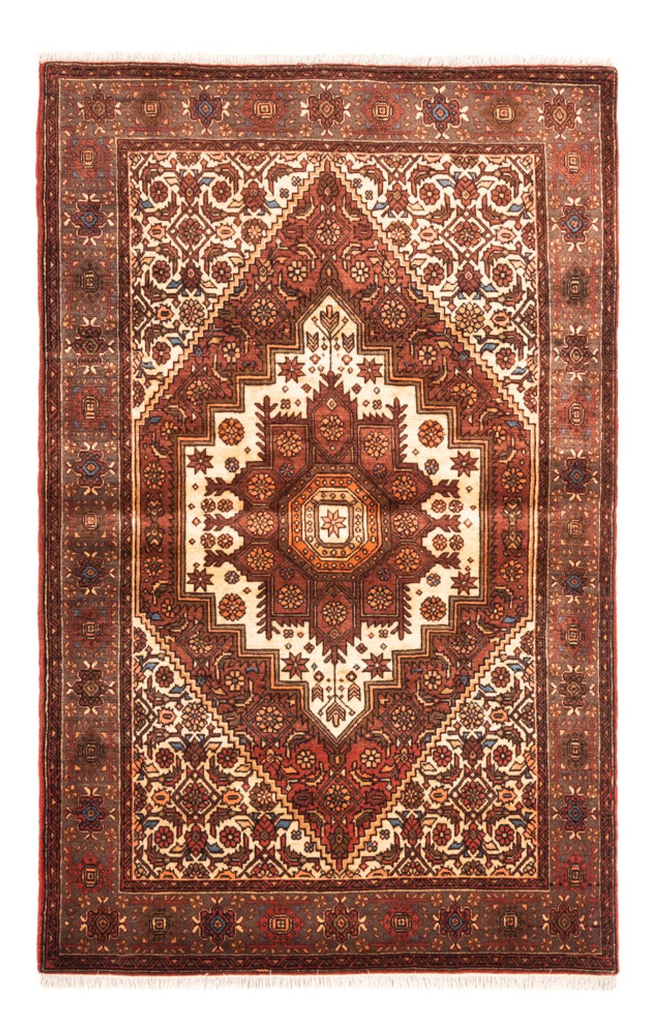 Persisk tæppe - Keshan - 148 x 100 cm - mørk beige
