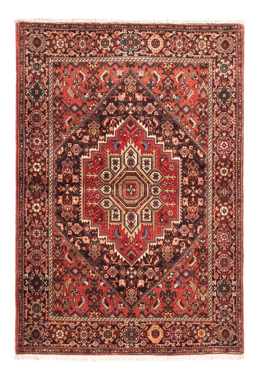 Persisk tæppe - Nomadisk - 140 x 102 cm - mørkeblå