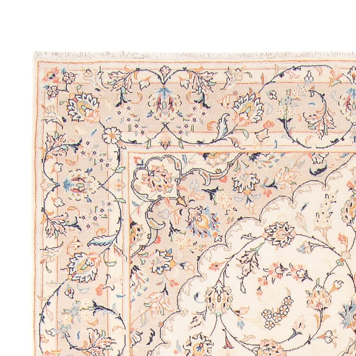 Persisk tæppe - Keshan - 296 x 196 cm - creme