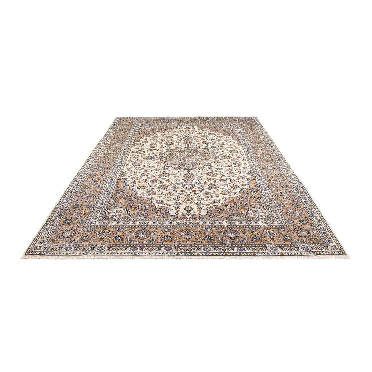 Persisk tæppe - Keshan - 356 x 240 cm - creme