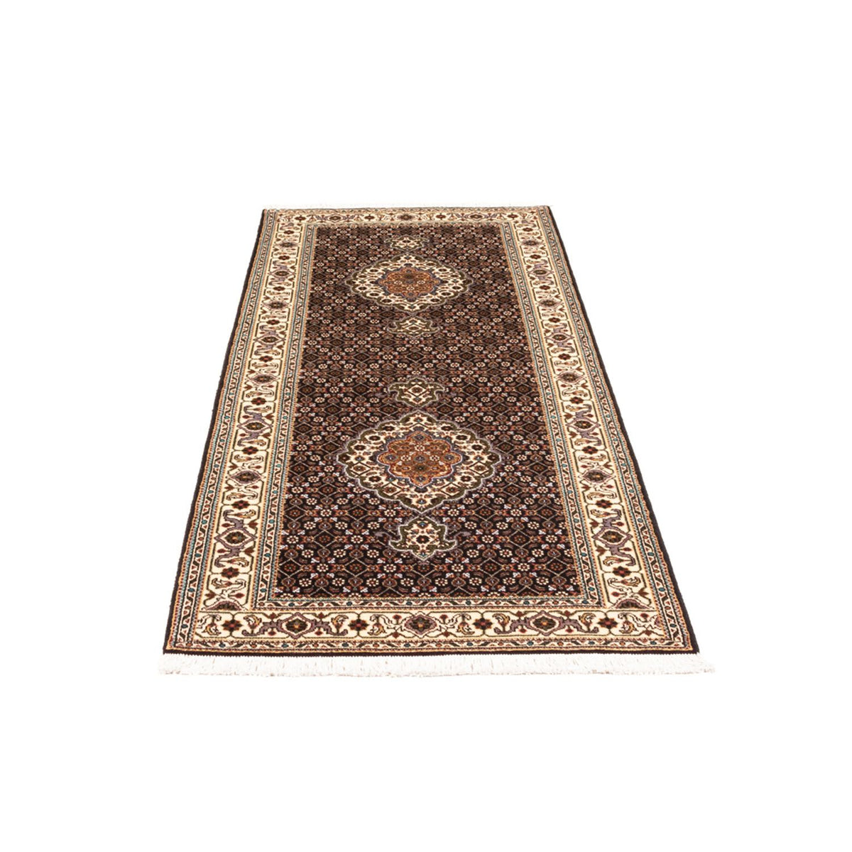 Løber Persisk tæppe - Tabriz - Royal - 195 x 75 cm - mørkeblå