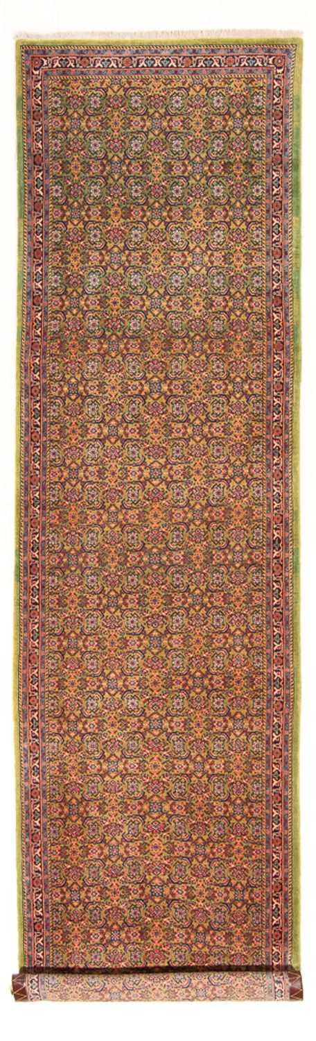 Løber Persisk tæppe - Tabriz - Royal - 377 x 100 cm - lysegrøn