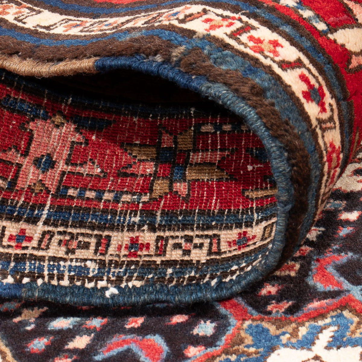 Løber Persisk tæppe - Nomadisk - 382 x 107 cm - mørkeblå