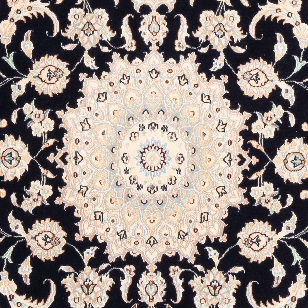 Persisk tæppe - Nain - Premium - 159 x 105 cm - mørkeblå