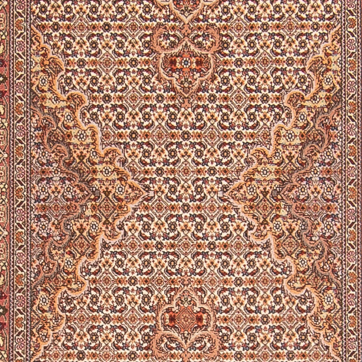 Løber Persisk tæppe - Tabriz - Royal - 407 x 78 cm - beige