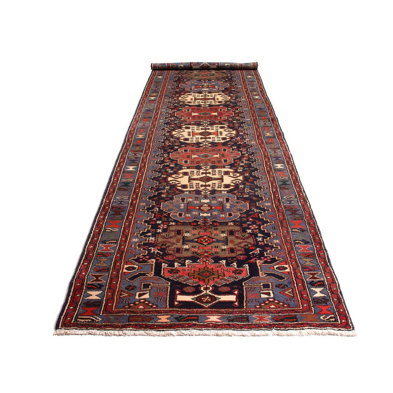 Løber Persisk tæppe - Nomadisk - 390 x 103 cm - mørkeblå