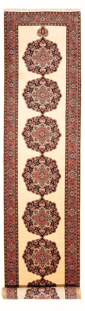 Løber Persisk tæppe - Bijar - Royal - 390 x 90 cm - beige