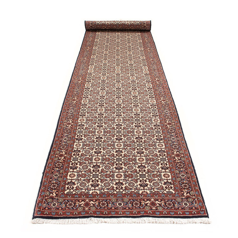 Løber Persisk tæppe - Bijar - 397 x 85 cm - creme