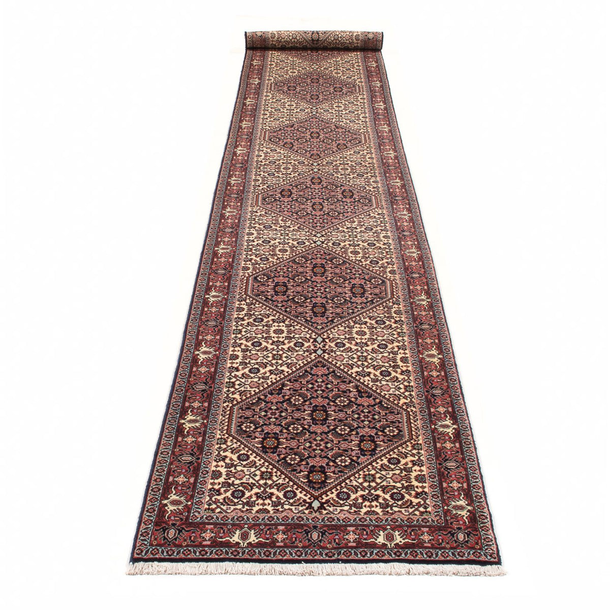 Løber Persisk tæppe - Bijar - 410 x 67 cm - creme