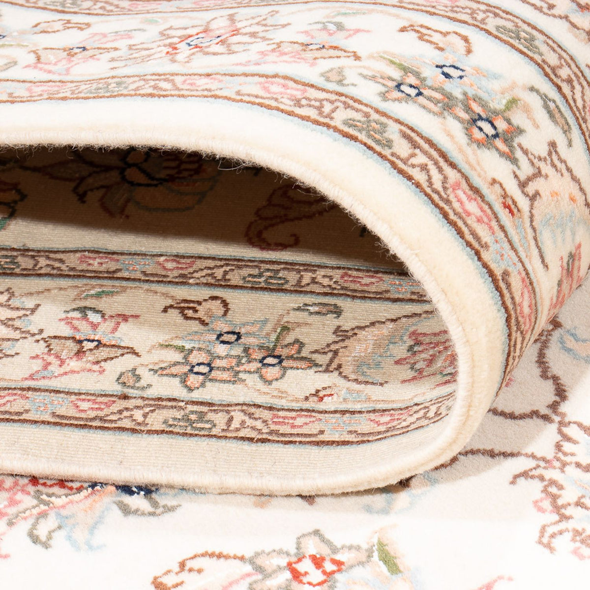 Løber Persisk tæppe - Tabriz - Royal - 298 x 91 cm - creme