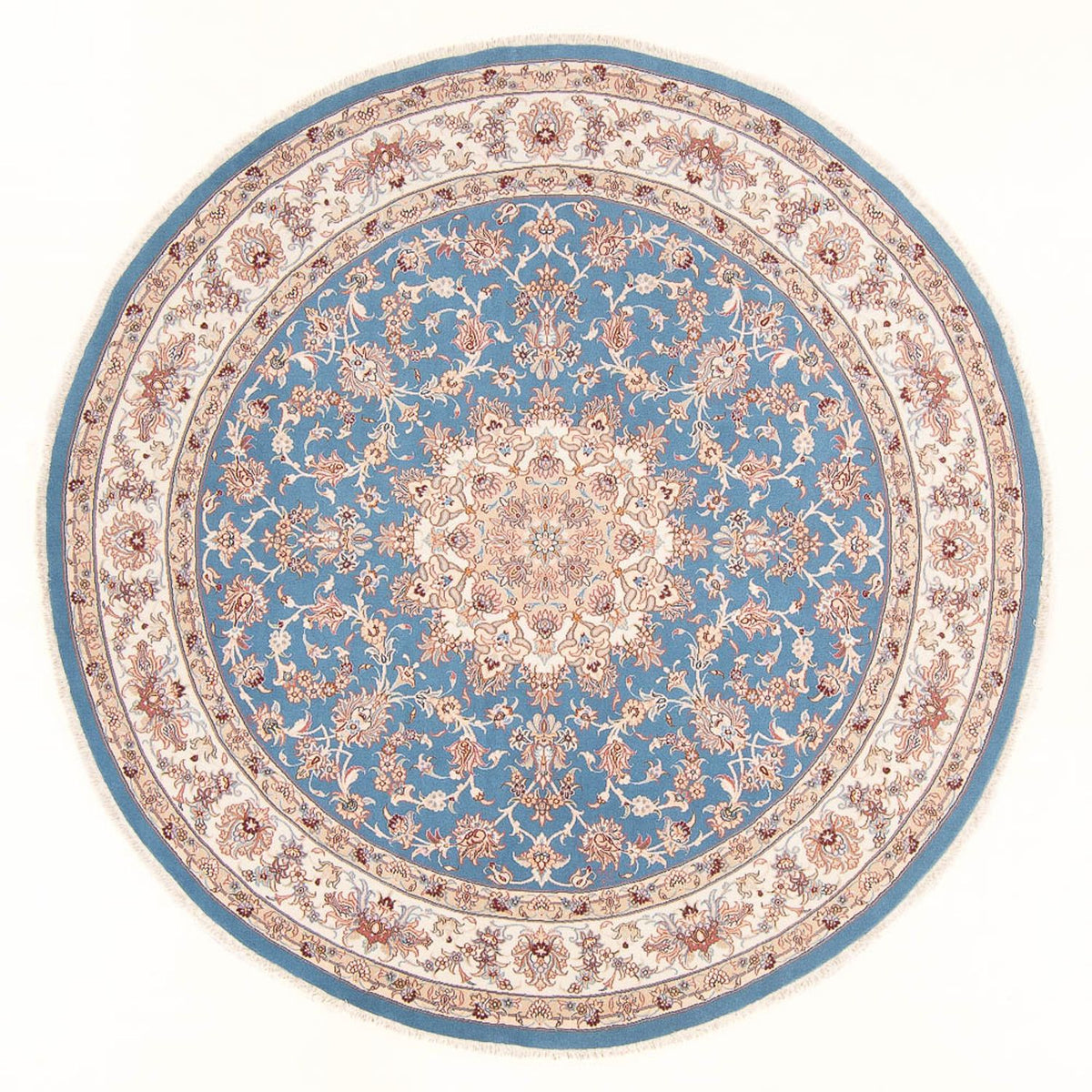 Persisk tæppe - Tabriz - Royal rundt  - 200 x 200 cm - lyseblå