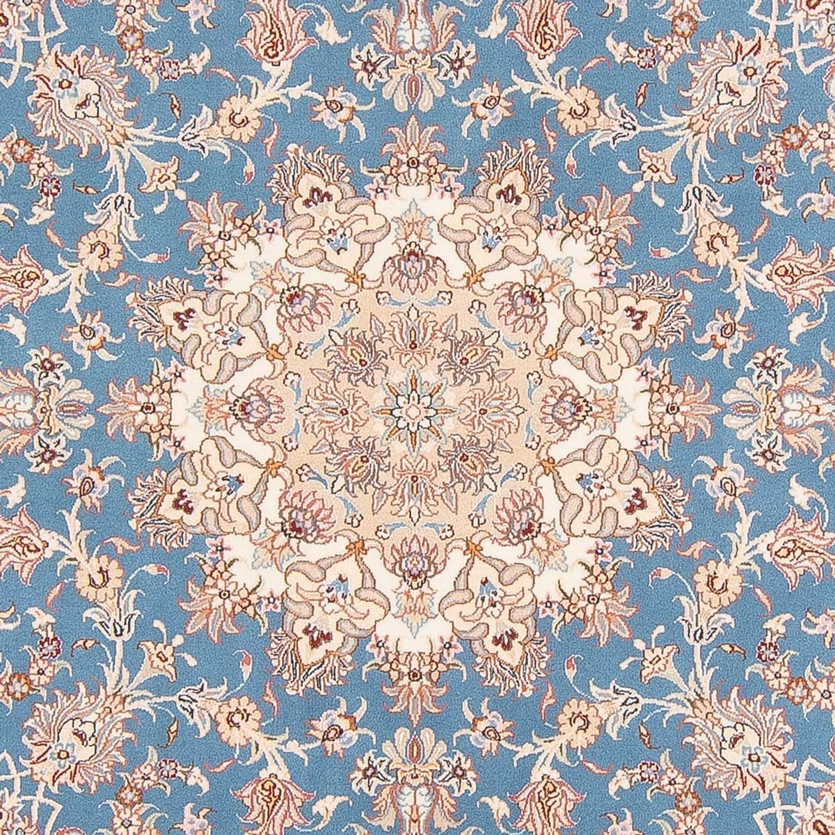Persisk tæppe - Tabriz - Royal rundt  - 200 x 200 cm - lyseblå