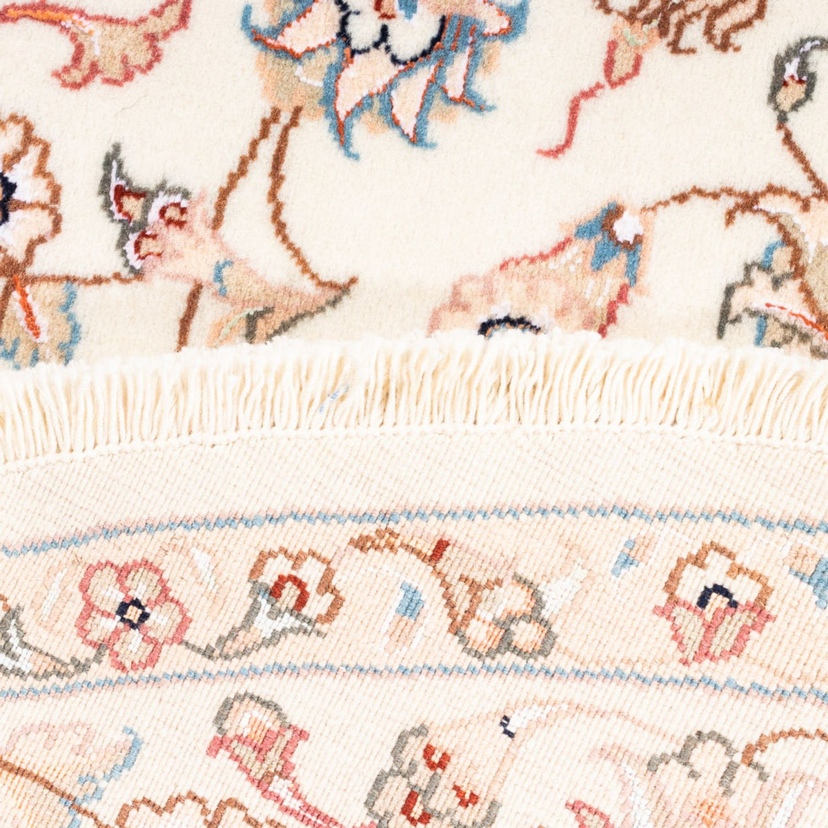 Persisk tæppe - Tabriz rundt - 150 x 150 cm - creme