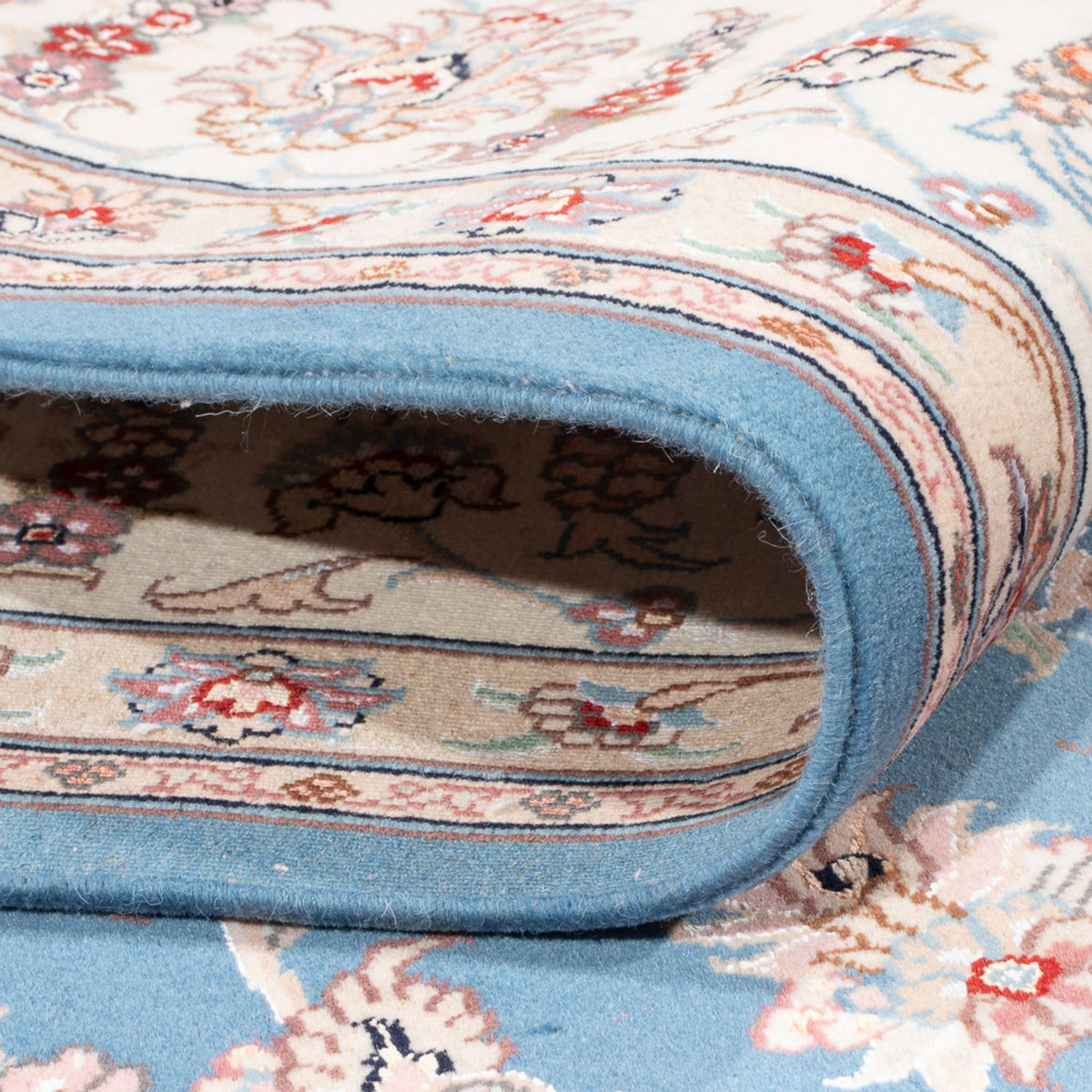 Persisk tæppe - Tabriz - Royal - 253 x 197 cm - lyseblå