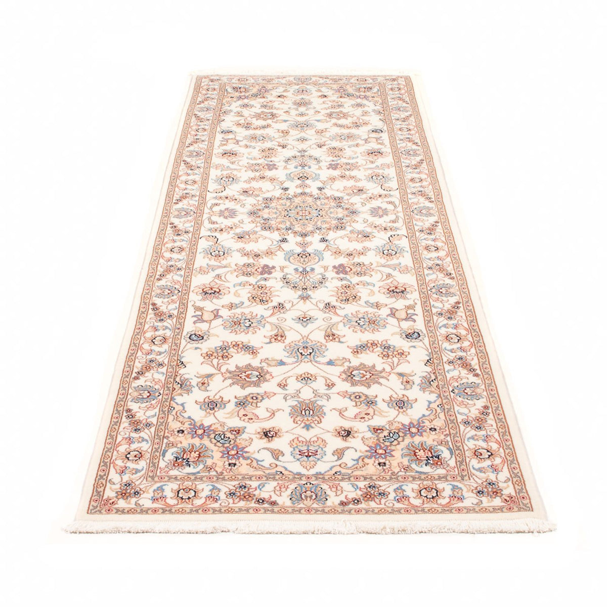 Løber Persisk tæppe - Tabriz - Royal - 254 x 81 cm - creme