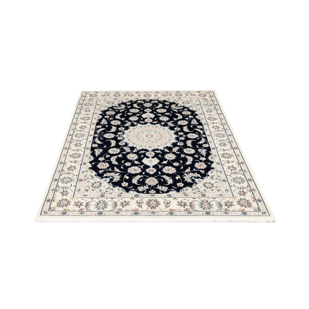 Persisk tæppe - Nain - Premium - 176 x 119 cm - mørkeblå