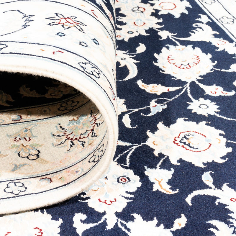 Persisk tæppe - Nain - Premium - 182 x 120 cm - mørkeblå