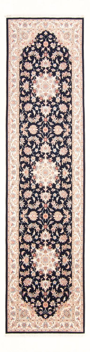 Løber Persisk tæppe - Tabriz - Royal - 297 x 80 cm - mørkeblå