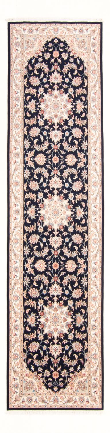 Løber Persisk tæppe - Tabriz - Royal - 297 x 80 cm - mørkeblå