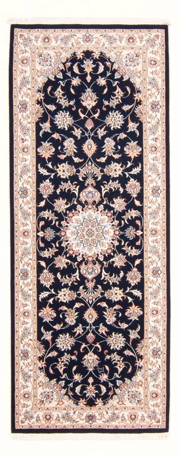 Løber Persisk tæppe - Tabriz - Royal - 208 x 82 cm - mørkeblå