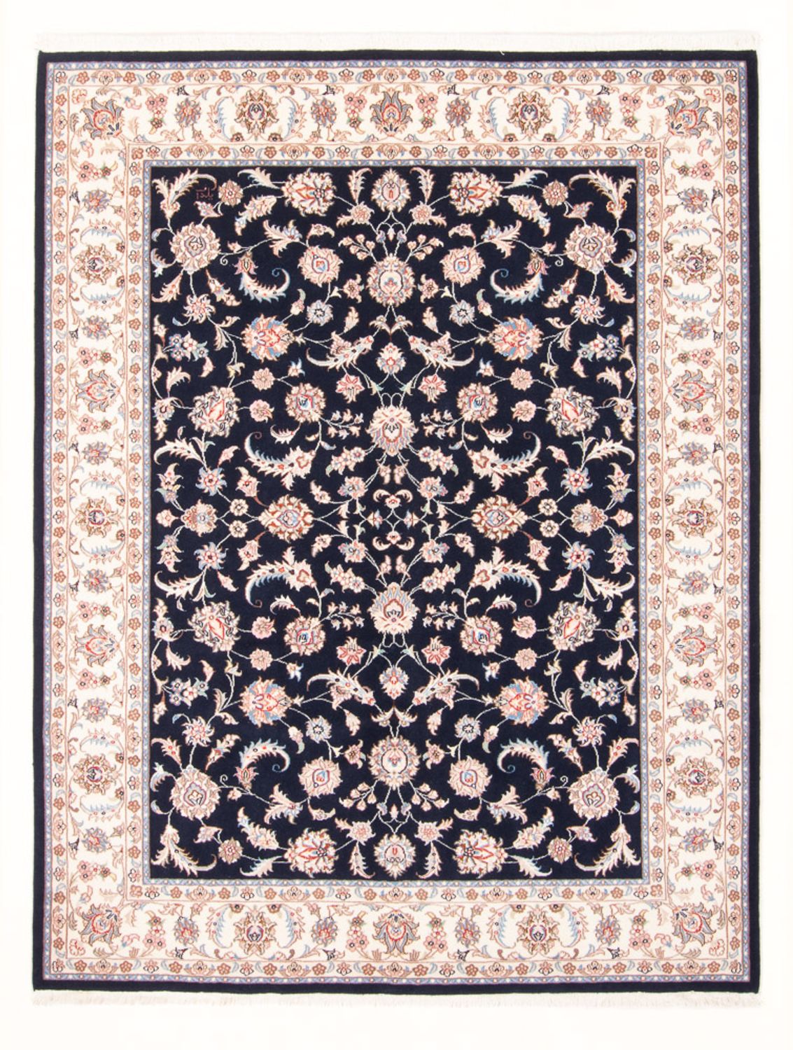 Persisk tæppe - Tabriz - Royal - 201 x 153 cm - mørkeblå
