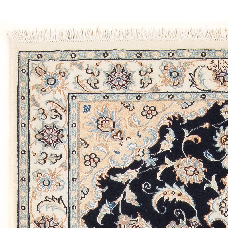 Persisk tæppe - Nain - Premium - 132 x 74 cm - mørkeblå