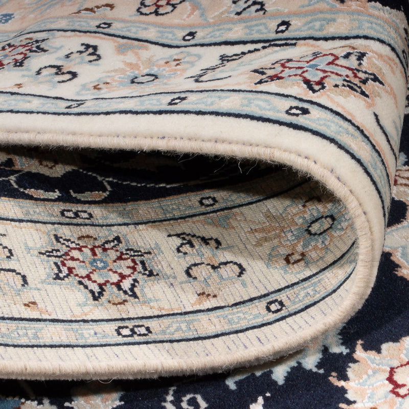 Persisk tæppe - Nain - Premium - 132 x 74 cm - mørkeblå