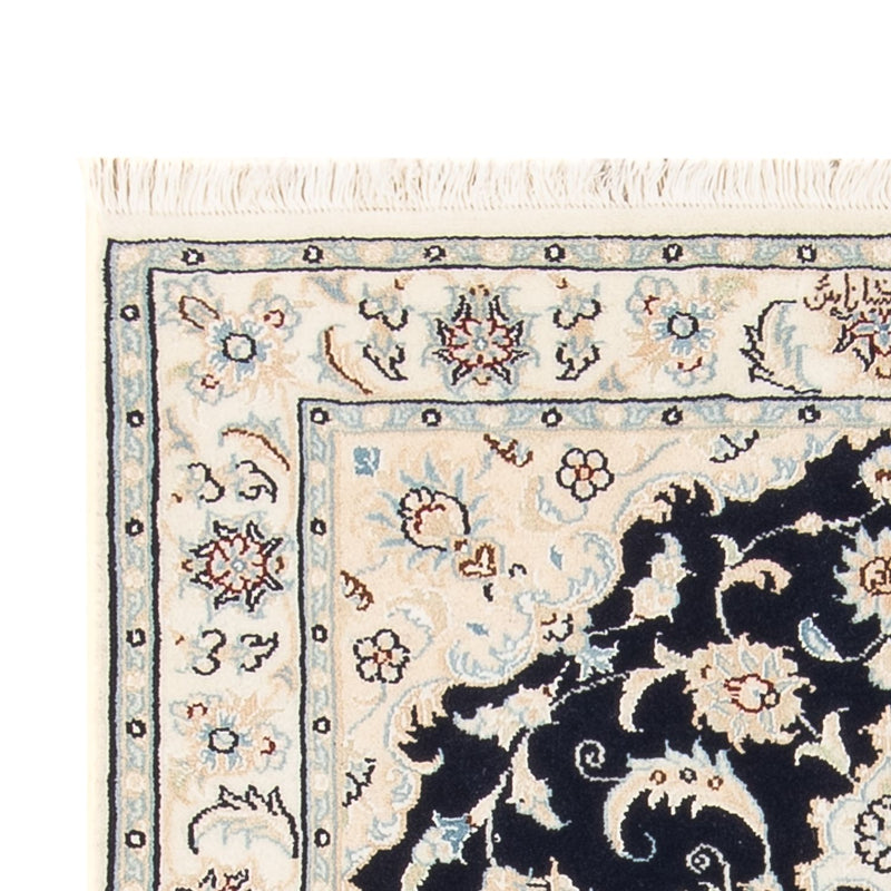 Persisk tæppe - Nain - Premium - 117 x 81 cm - mørkeblå