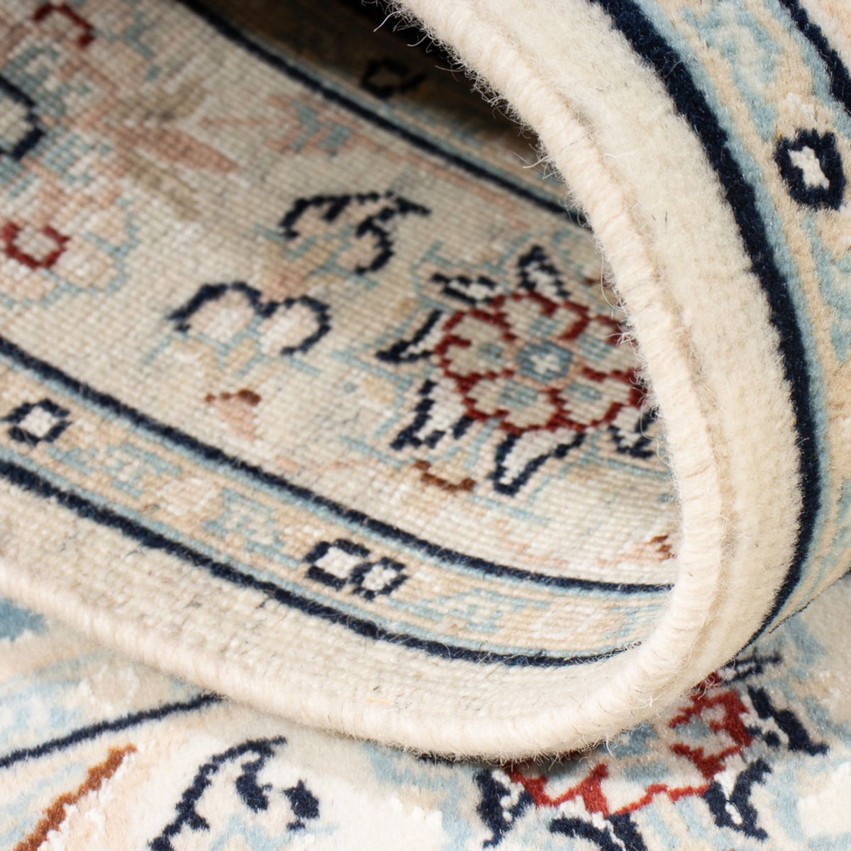 Persisk tæppe - Nain - Premium - 117 x 81 cm - mørkeblå