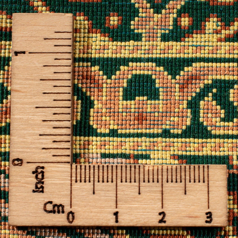 Silketæppe - Ghom Silk - Premium - 294 x 196 cm - olivengrøn