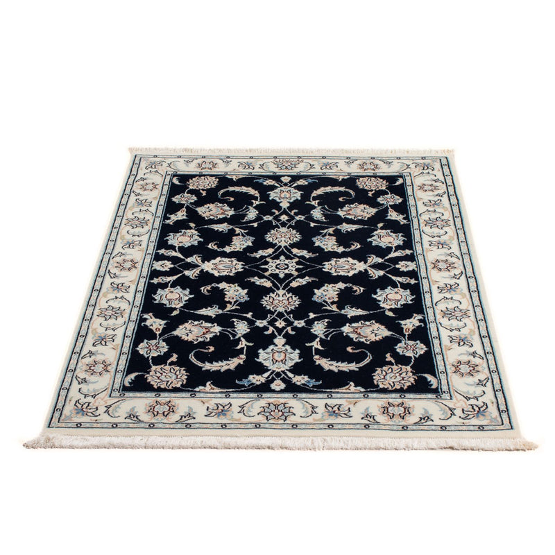 Persisk tæppe - Nain - Premium - 118 x 81 cm - mørkeblå