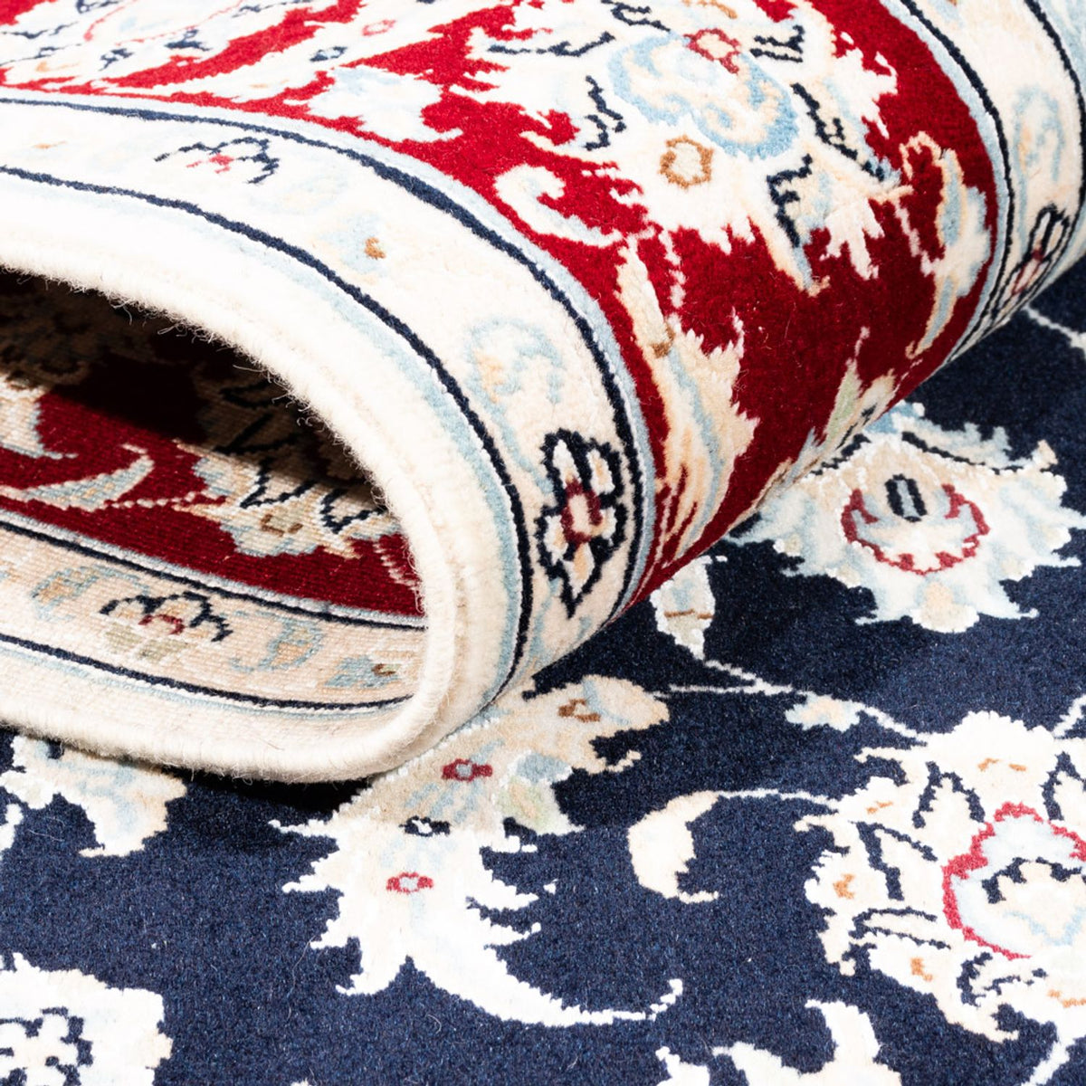 Persisk tæppe - Nain - Premium - 180 x 118 cm - mørkeblå