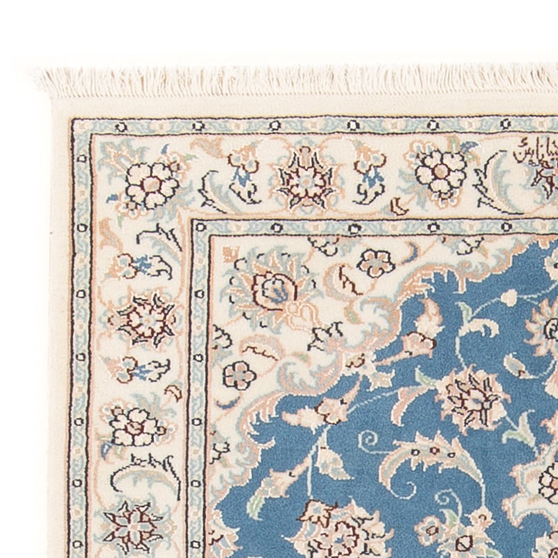 Persisk tæppe - Nain - Premium - 116 x 81 cm - lyseblå