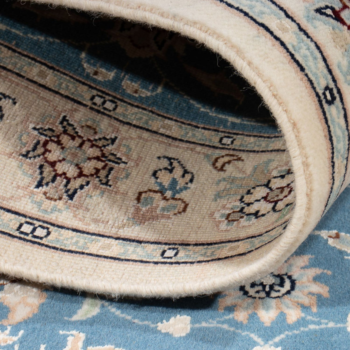 Persisk tæppe - Nain - Premium - 116 x 81 cm - lyseblå