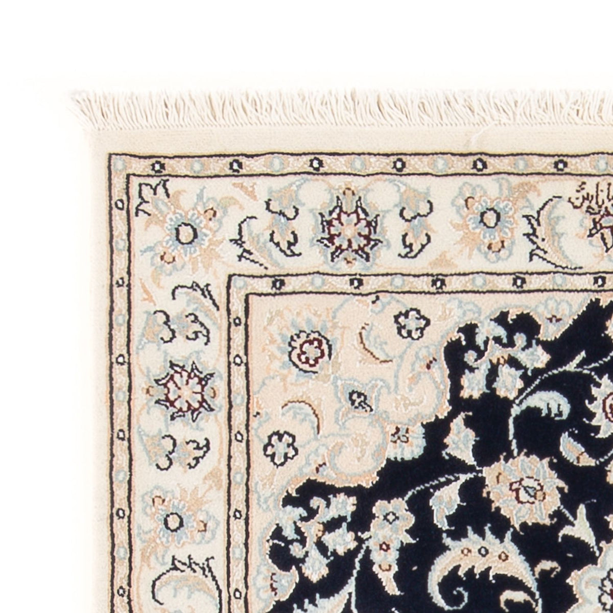 Persisk tæppe - Nain - Premium - 118 x 80 cm - mørkeblå