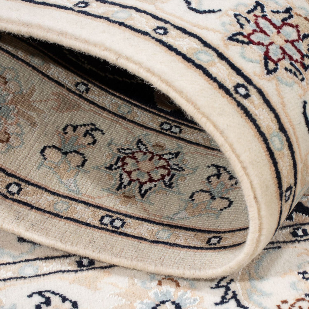 Persisk tæppe - Nain - Premium - 118 x 80 cm - mørkeblå