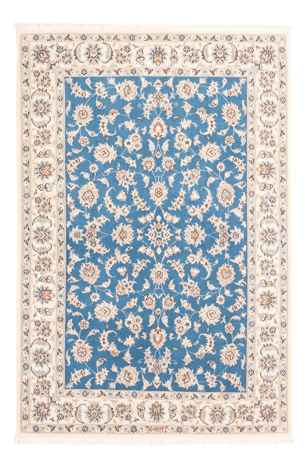 Persisk tæppe - Nain - Premium - 176 x 121 cm - blå