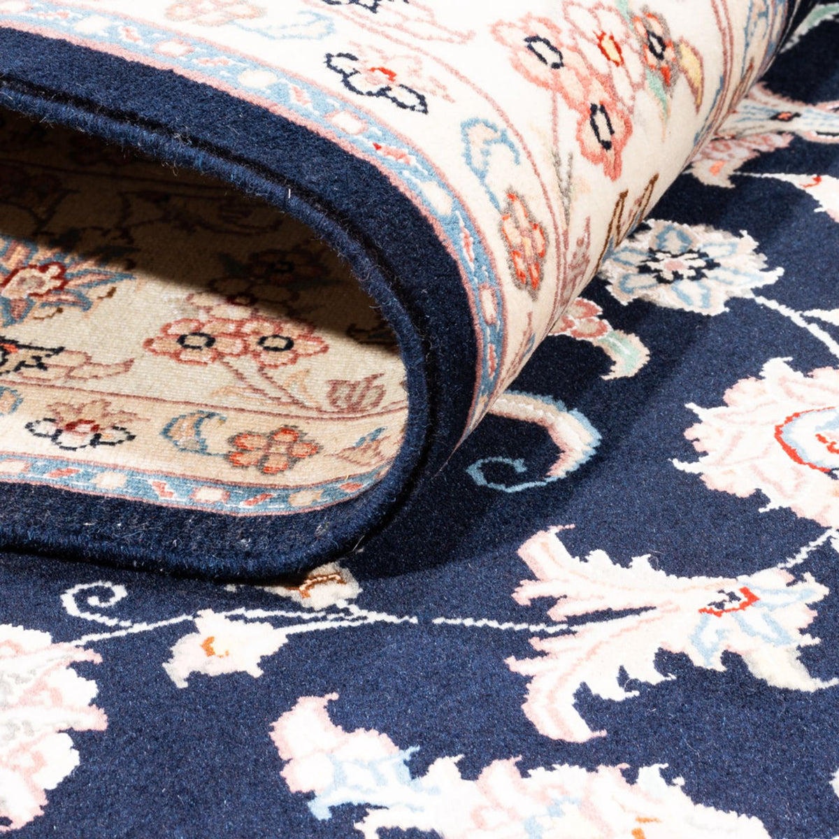 Persisk tæppe - Tabriz - 200 x 148 cm - mørkeblå