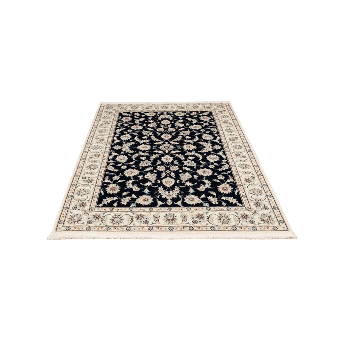 Persisk tæppe - Nain - Premium - 182 x 121 cm - mørkeblå