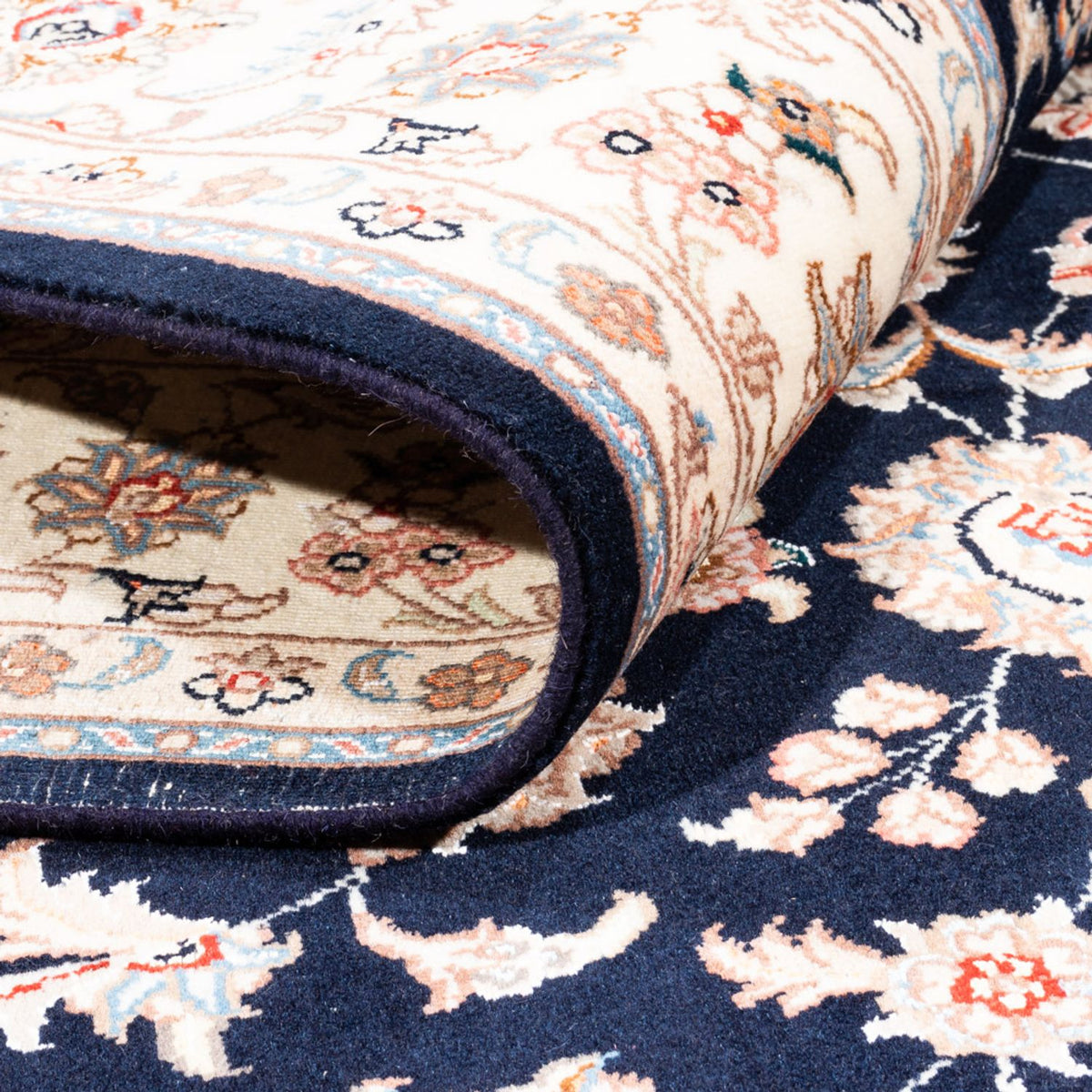 Persisk tæppe - Tabriz - 200 x 150 cm - mørkeblå