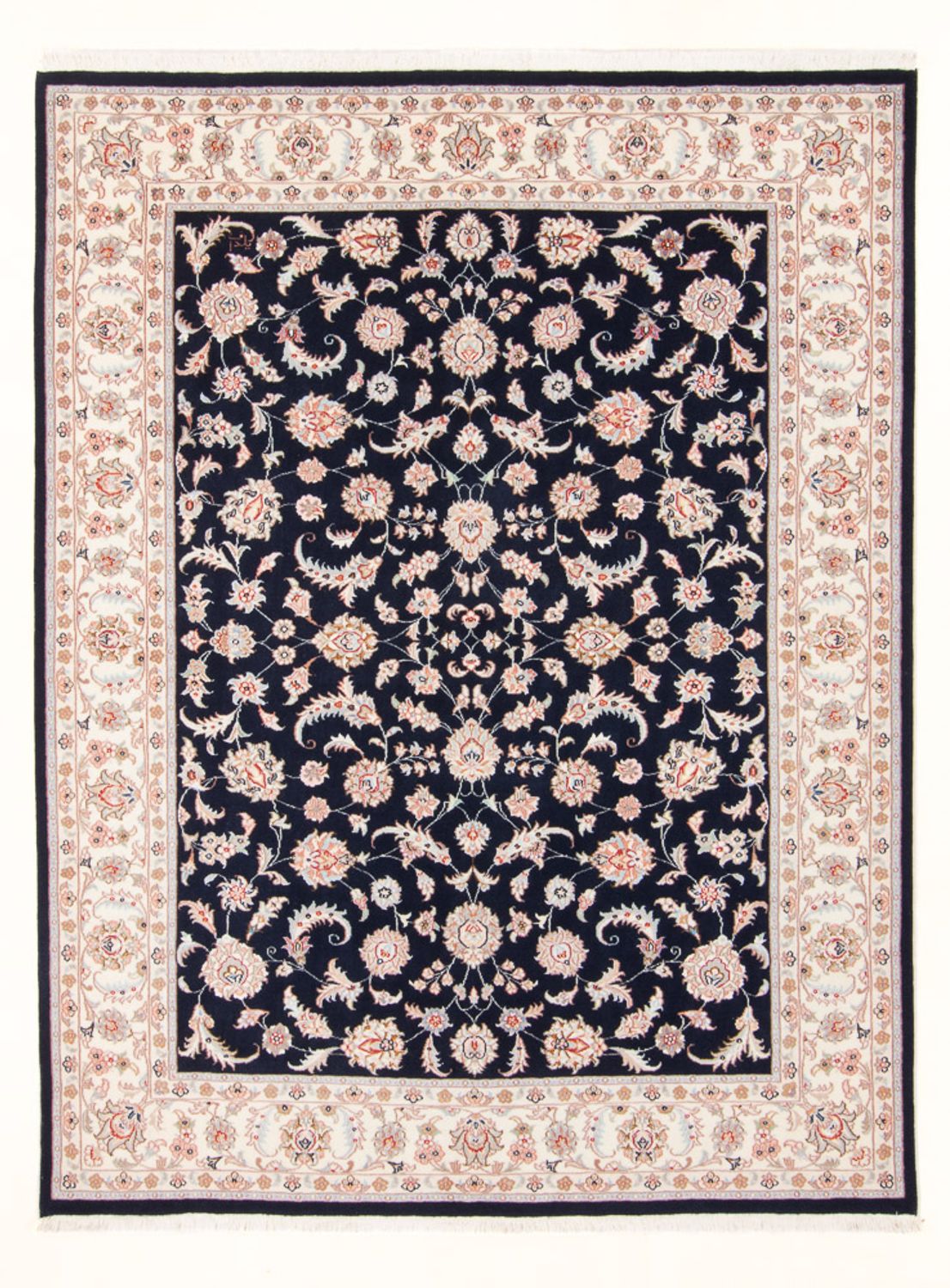 Persisk tæppe - Tabriz - Royal - 201 x 149 cm - mørkeblå