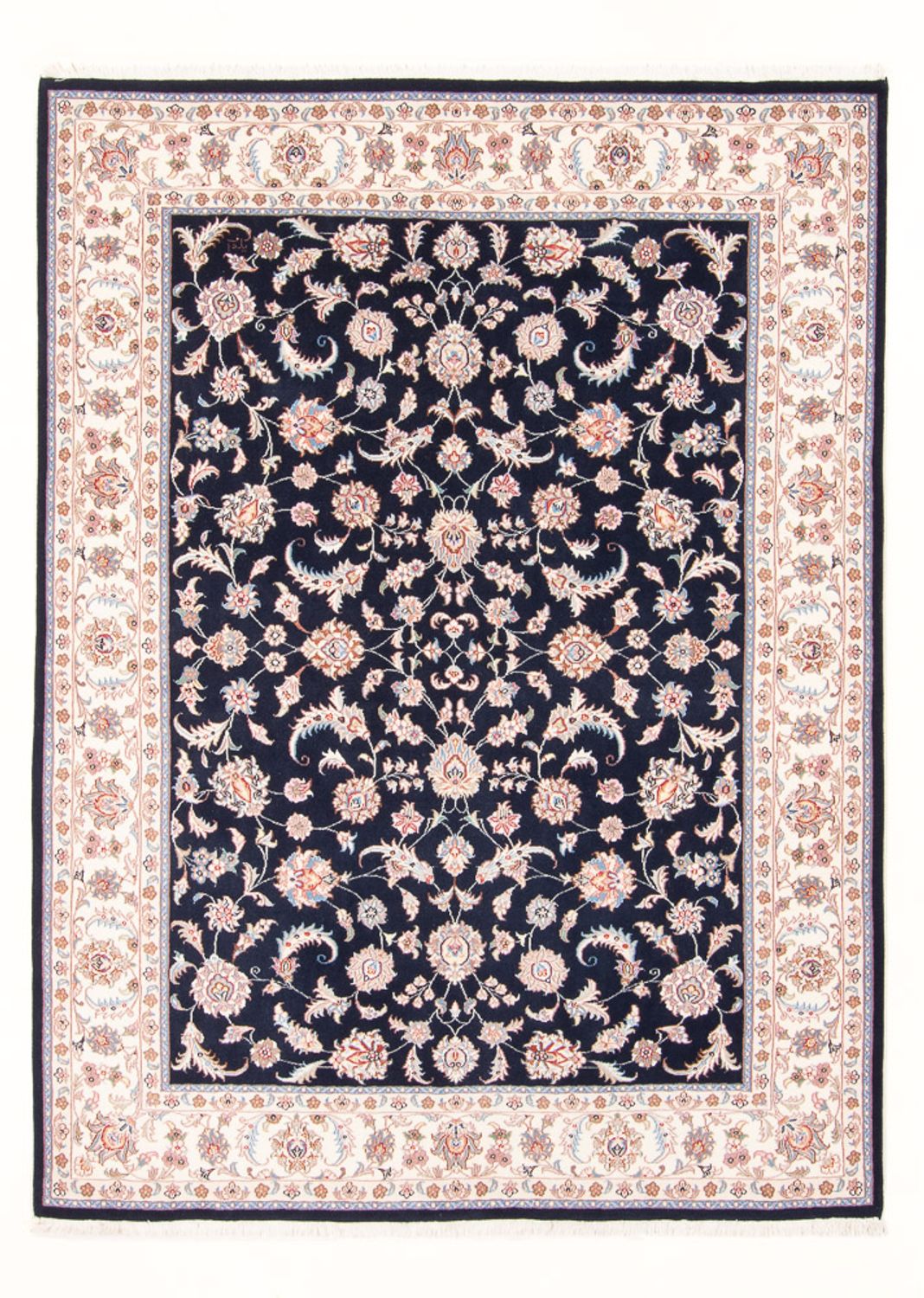 Persisk tæppe - Tabriz - Royal - 201 x 150 cm - mørkeblå