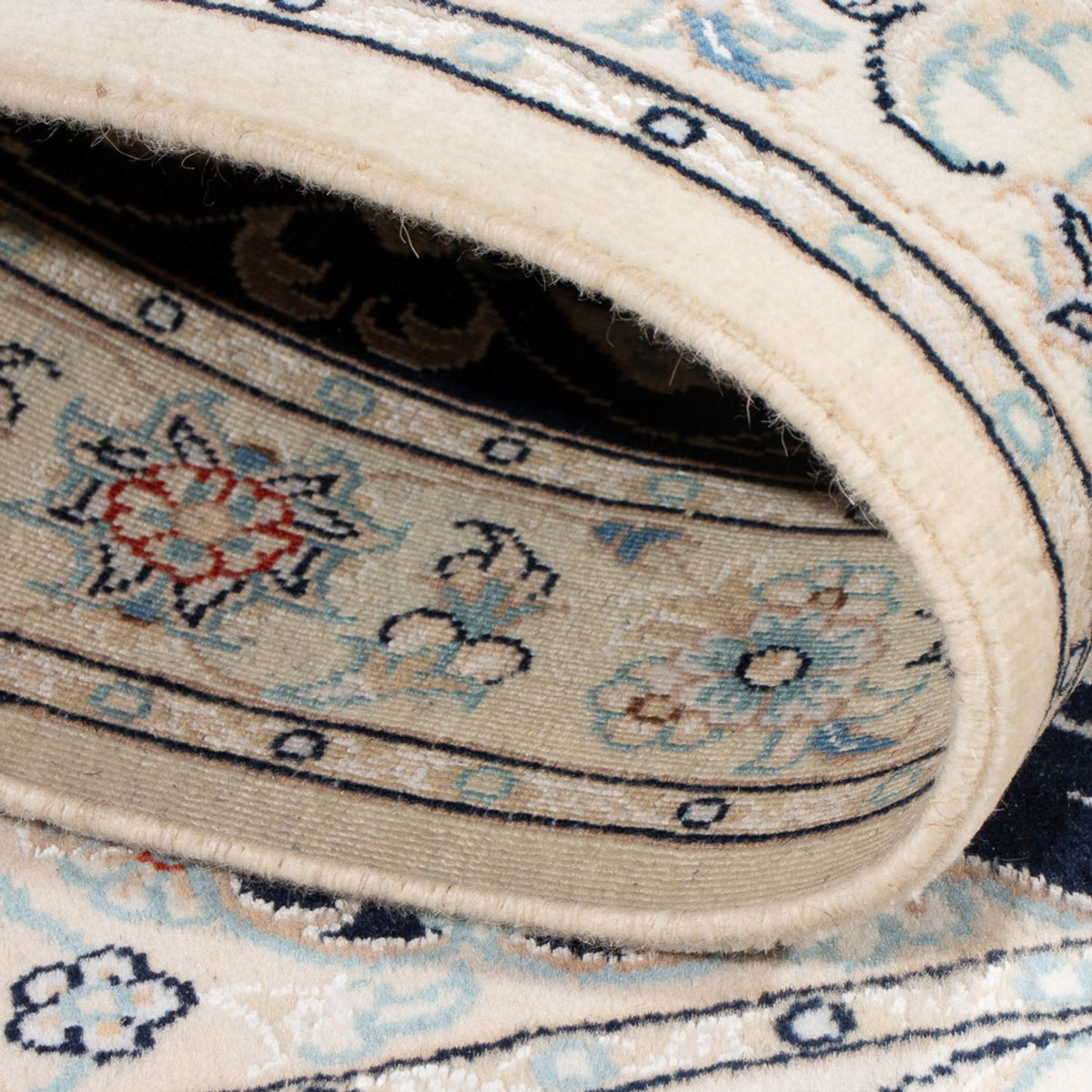 Persisk tæppe - Nain - Premium - 117 x 80 cm - mørkeblå