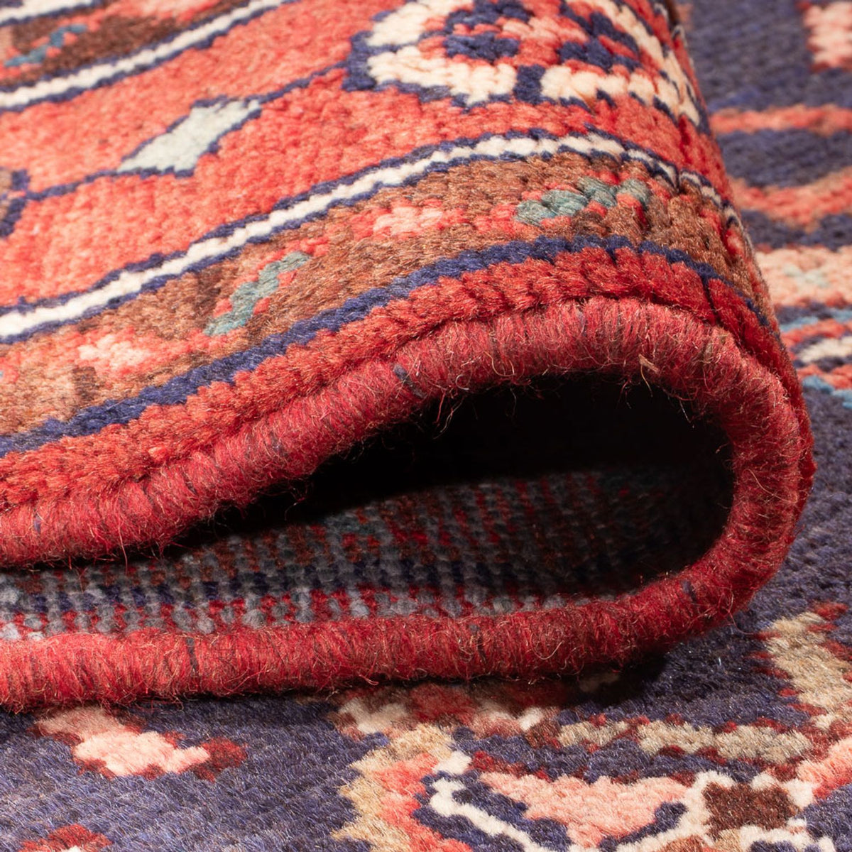 Løber Persisk tæppe - Nomadisk - 305 x 104 cm - mørkeblå