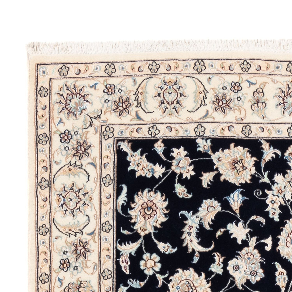 Persisk tæppe - Nain - Premium - 174 x 121 cm - mørkeblå