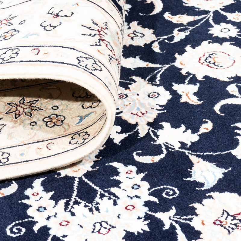 Persisk tæppe - Nain - Premium - 174 x 121 cm - mørkeblå